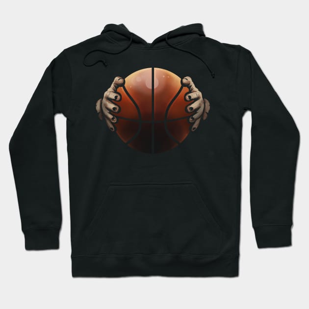 Two Hands Hold A Basketball Hoodie by SinBle